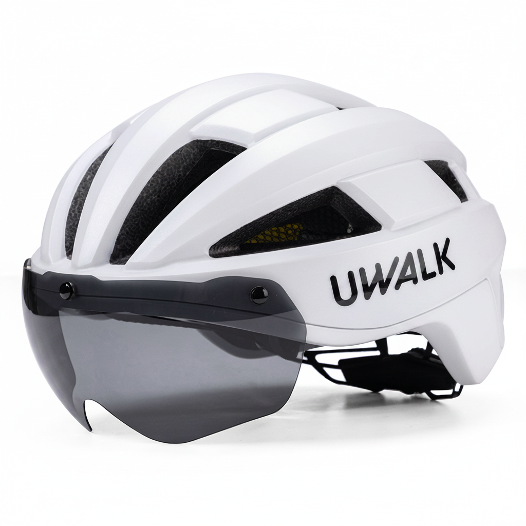 UWALK A008G Bike Helmet with Magnetic len for Adult