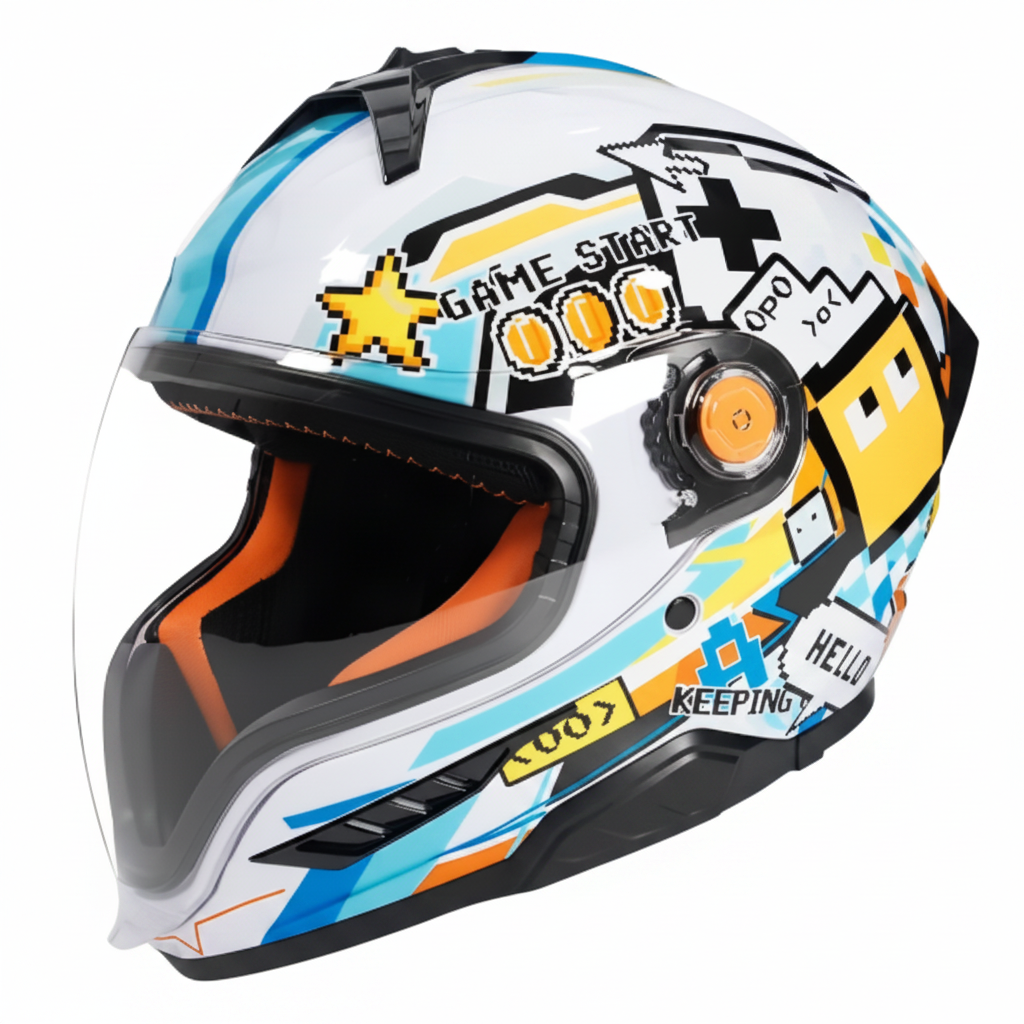 UWALK 507 Full Face Motorcycle Helmet for Kids, DOT & CE Certified