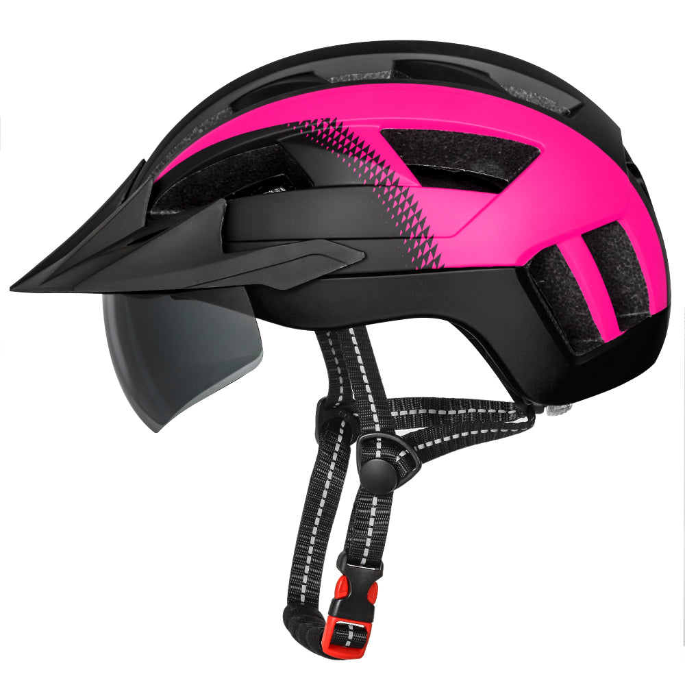 HOT UWALK A023G Bicycle Helmet with magnetic len, with charging tail light for Adult