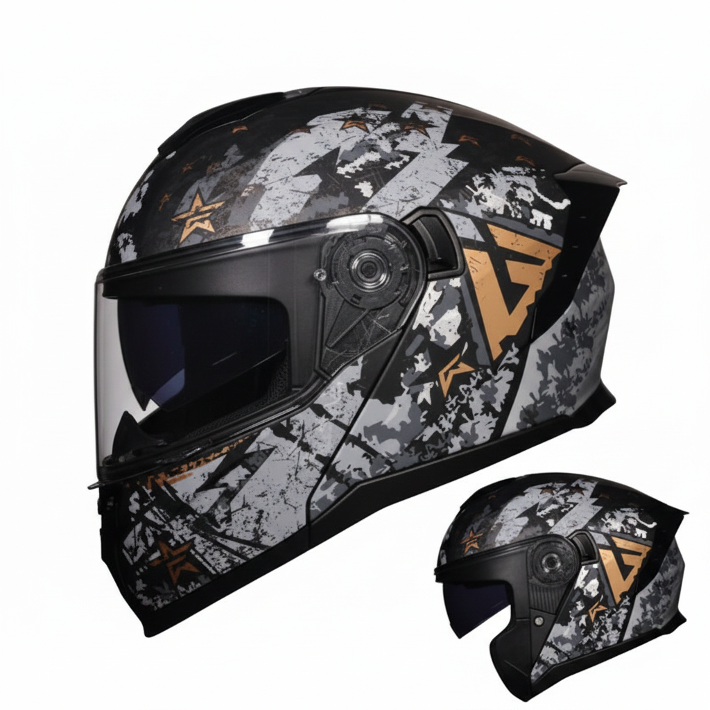 UWALK 909 Flip-Up Motorcycle Helmet with DOT Approved