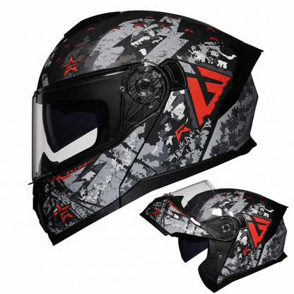 UWALK 909 Flip-Up Motorcycle Helmet with DOT Approved