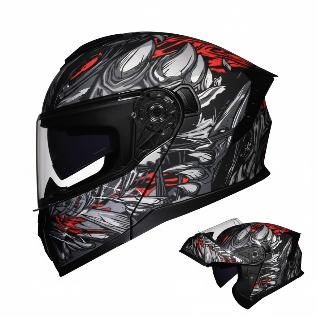 UWALK 909 Flip-Up Motorcycle Helmet with DOT Approved