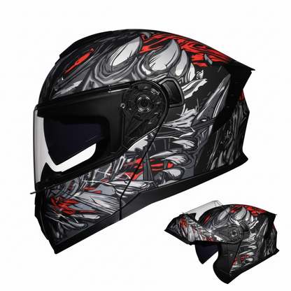 UWALK 909 Flip-Up Motorcycle Helmet with DOT Approved