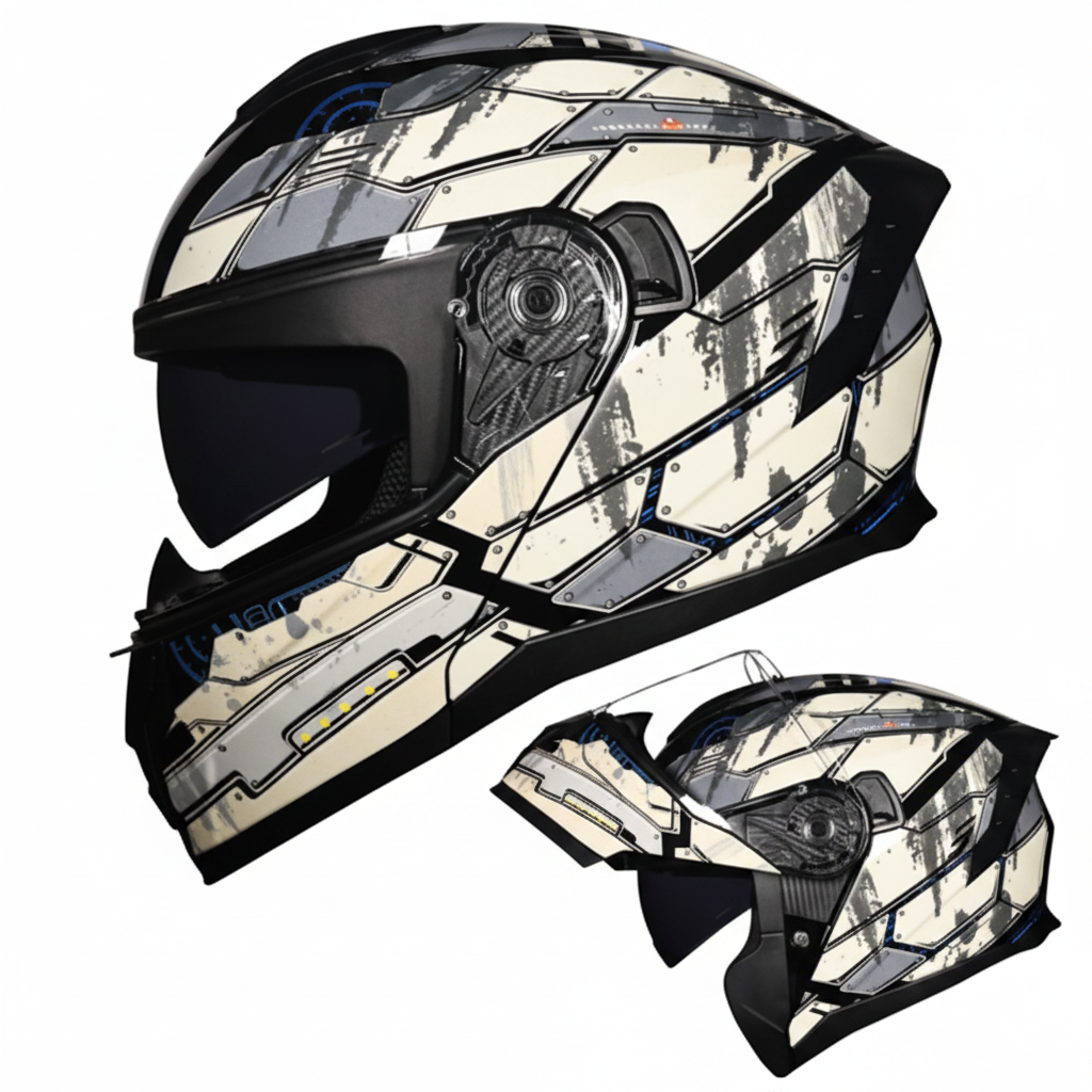 UWALK 909 Flip-Up Motorcycle Helmet with DOT Approved