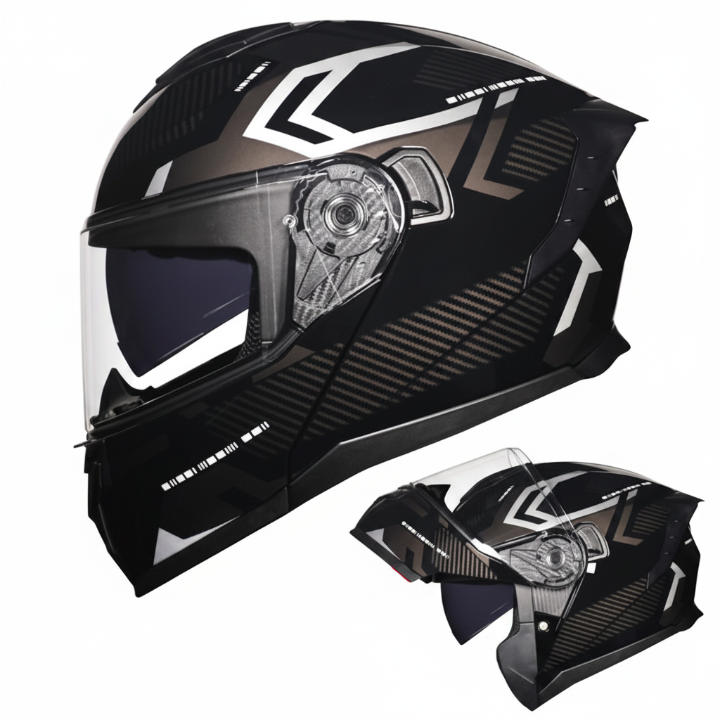 UWALK 909 Flip-Up Motorcycle Helmet with DOT Approved