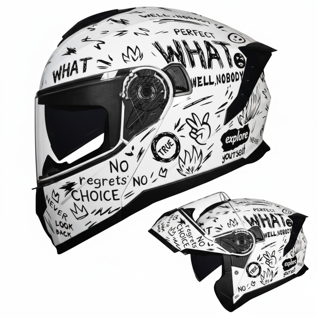 UWALK 909 Flip-Up Motorcycle Helmet with DOT Approved