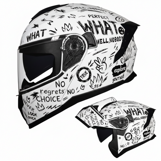 UWALK 909 Flip-Up Motorcycle Helmet with DOT Approved
