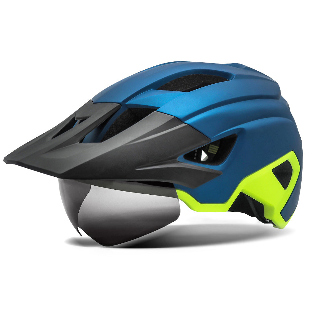 UWALK A030G Bicycle Helmet with detachable brim & USB charging taillight & Magnetic len for Adult
