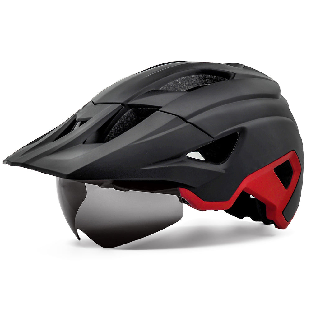 UWALK A030G Bicycle Helmet with detachable brim & USB charging taillight & Magnetic len for Adult