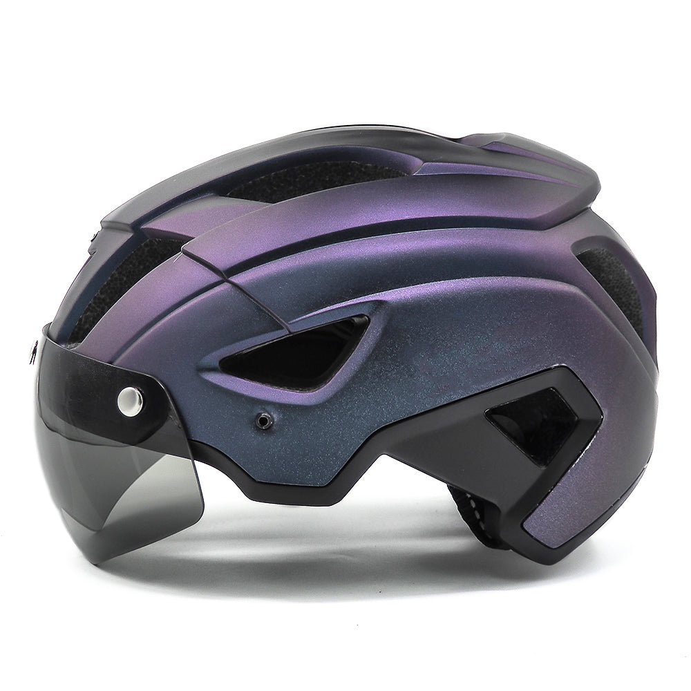 UWALK A030G Bicycle Helmet with detachable brim & USB charging taillight & Magnetic len for Adult