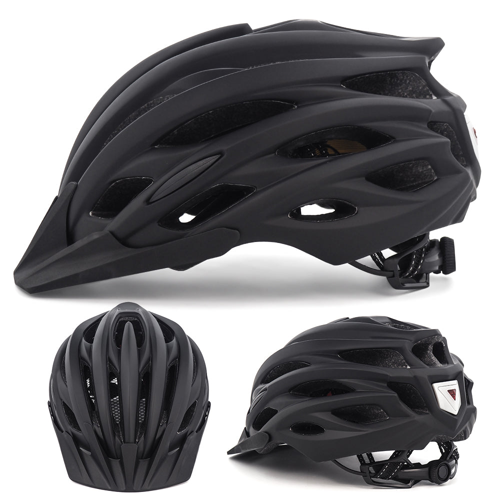 UWALK A037V Bicycle Helmet with detachable brim & Button battery tail light for Adult
