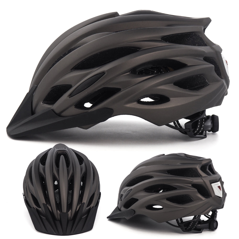 UWALK A037V Bicycle Helmet with detachable brim & Button battery tail light for Adult