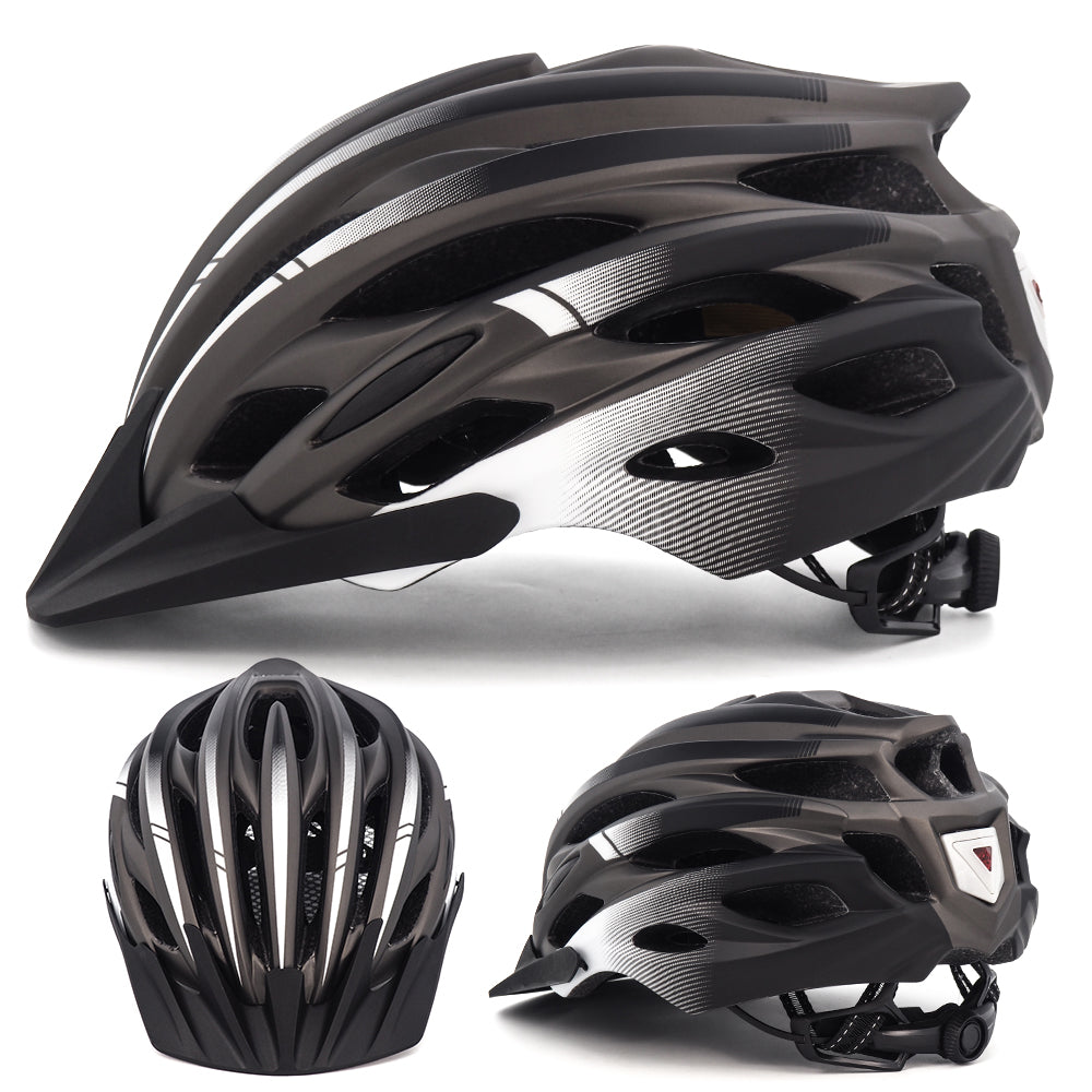 UWALK A037V Bicycle Helmet with detachable brim & Button battery tail light for Adult