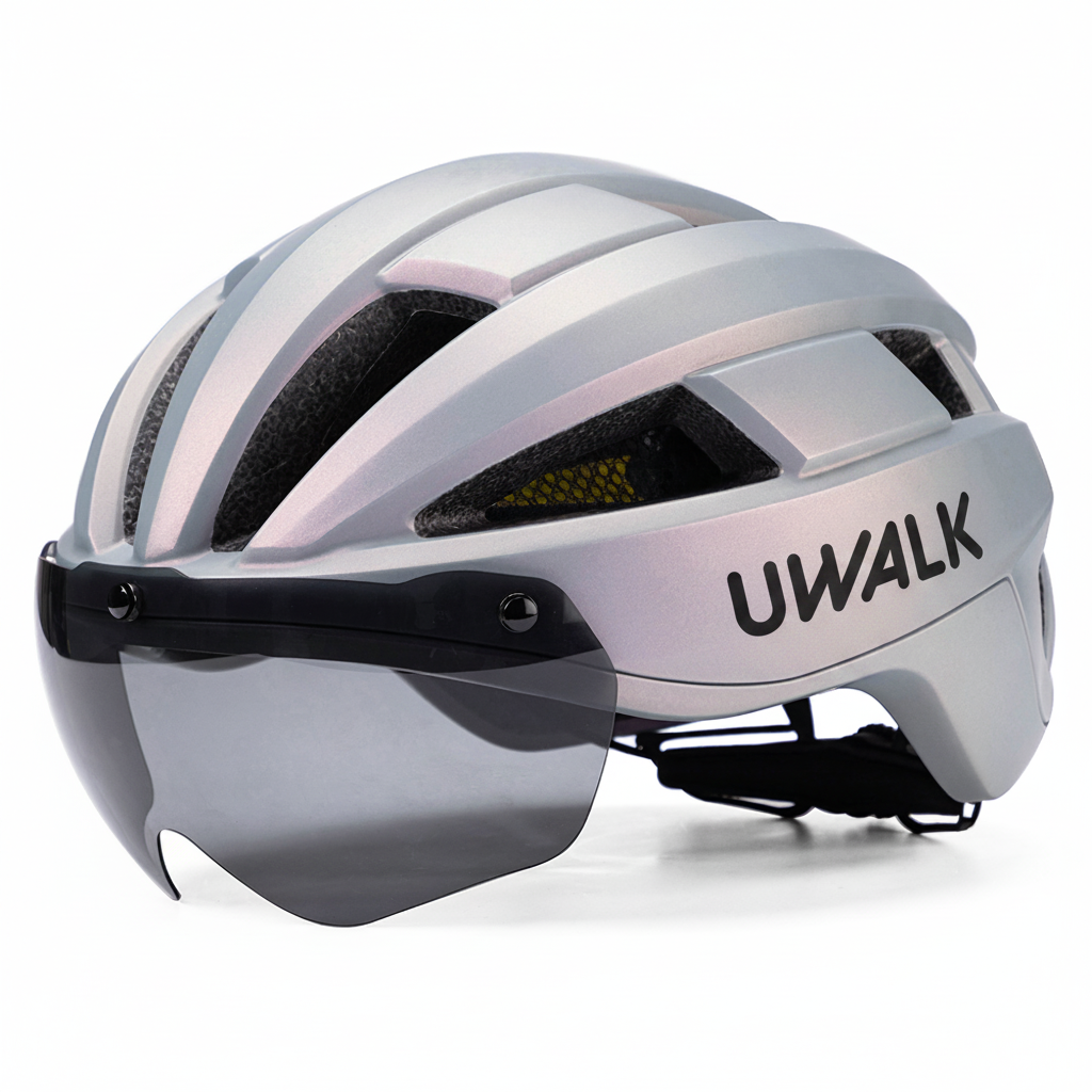 UWALK A008G Bike Helmet with Magnetic len for Adult